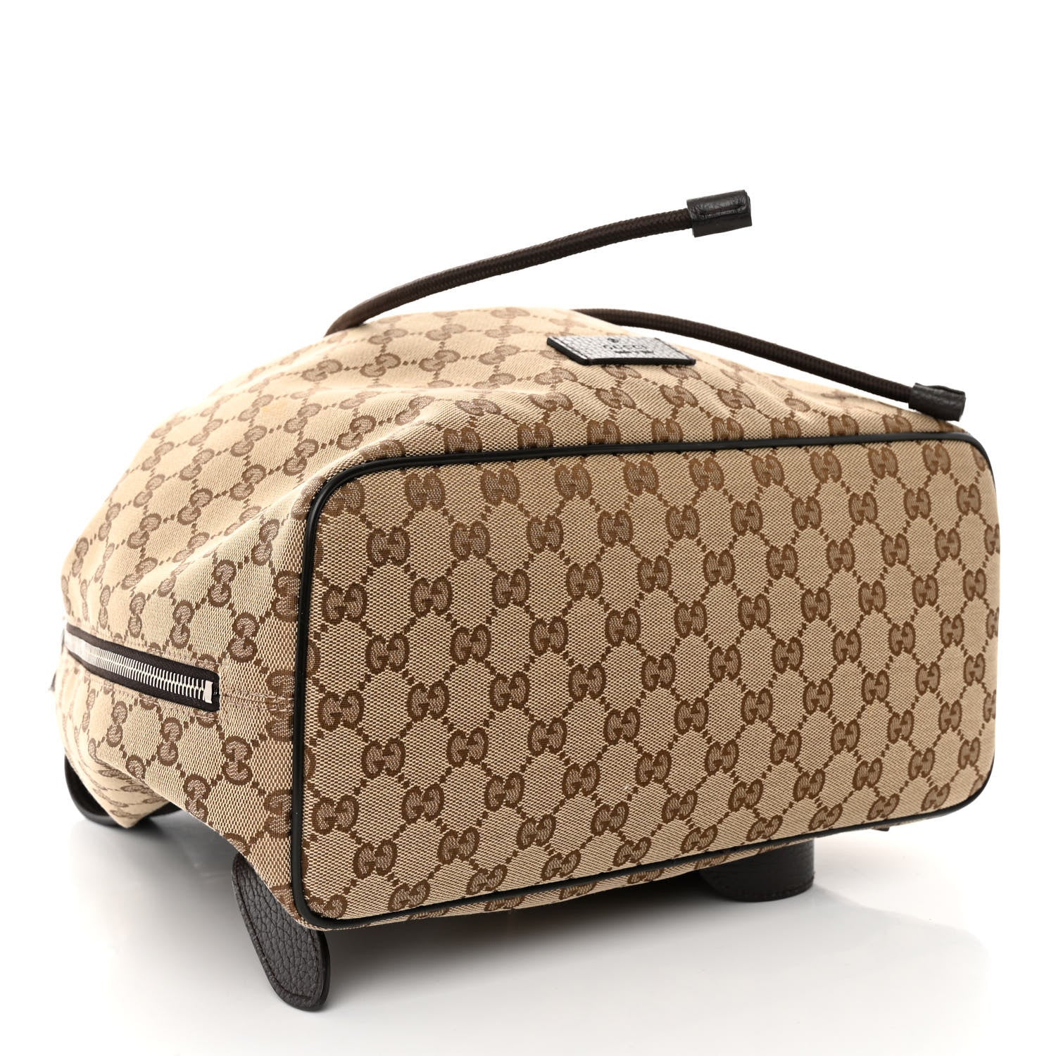 Gucci Monogram Dollar Calfskin O Drawstring Backpack Beige Ebony Testa di Moro Dark Chocolate 4 of 10