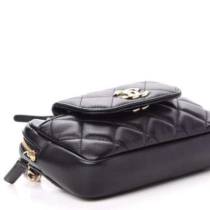 Chanel Lambskin Quilted Waist Bag With Pouch Black 9 of 12