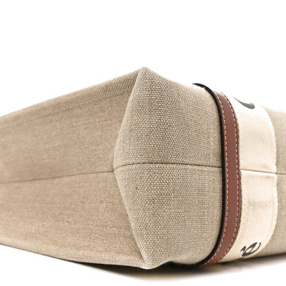 Chloe Linen Calfskin Medium Woody Ribbon Tote White Brown 8 of 10