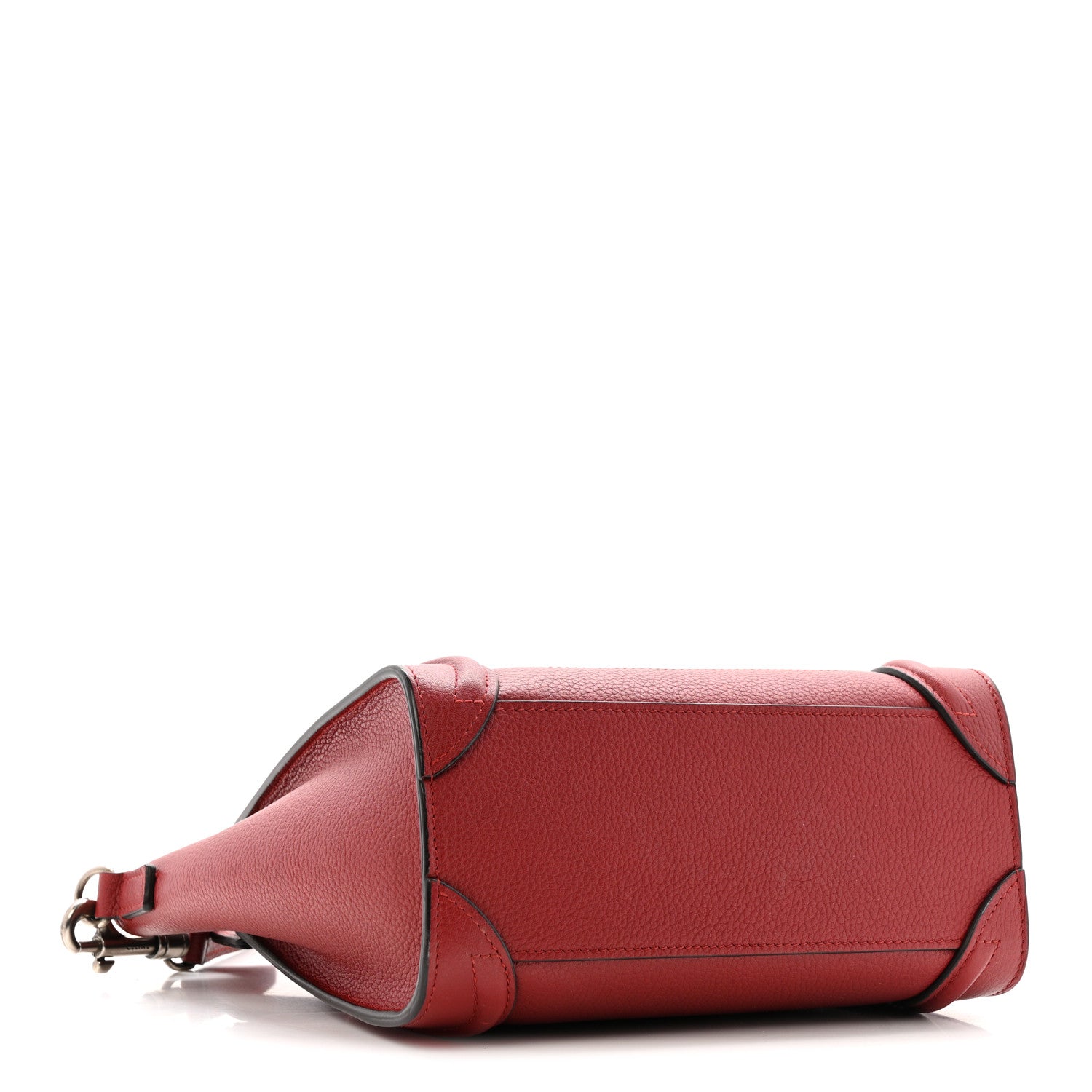 Celine Drummed Calfskin Nano Luggage Merlot 4 of 12