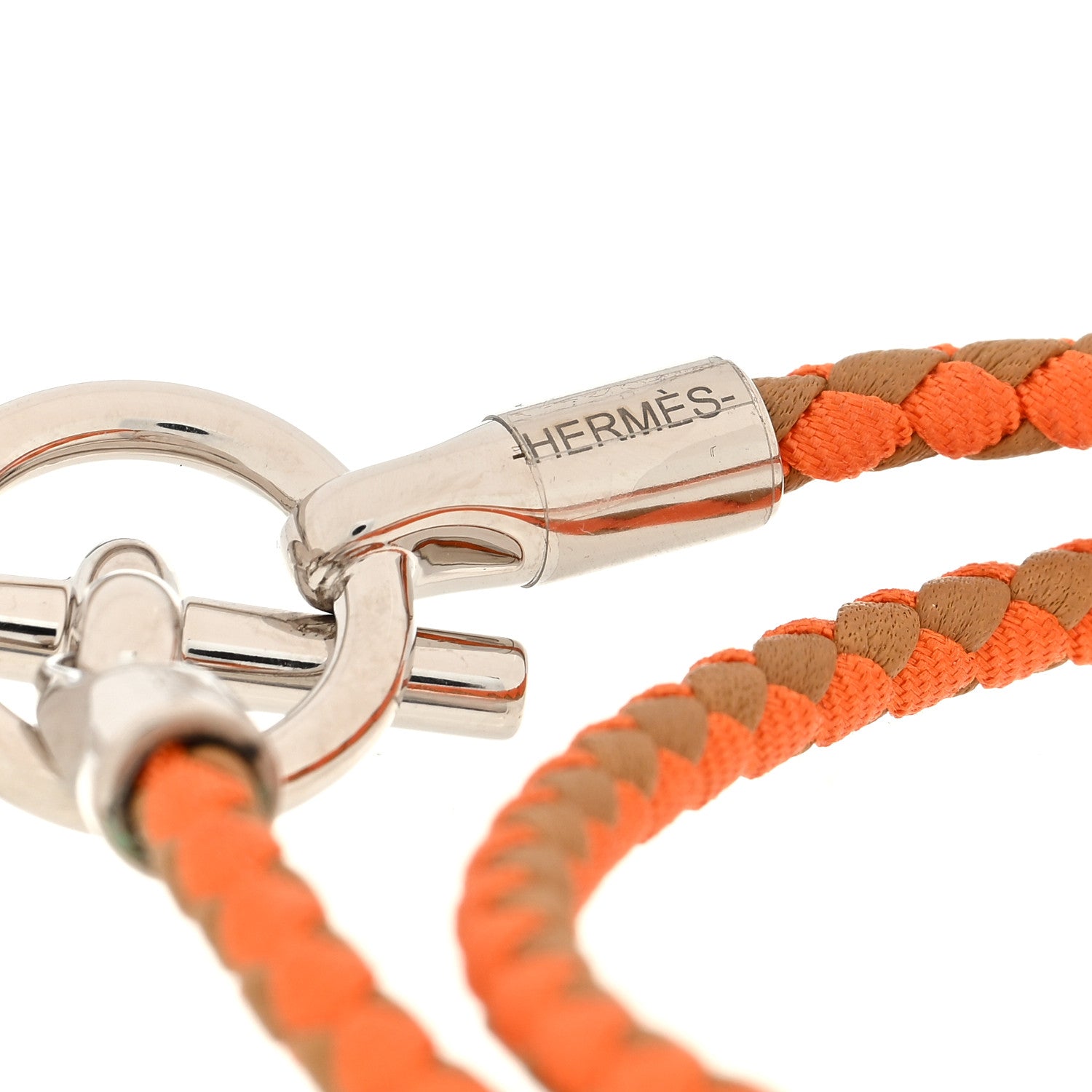 Hermes Swift Silk Braided Glenan Double Tour Bracelet Jaune Ambre Rouge Coquelicot 4 of 4