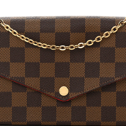 Louis Vuitton Damier Ebene Pochette Felicie Chain Wallet 7 of 9