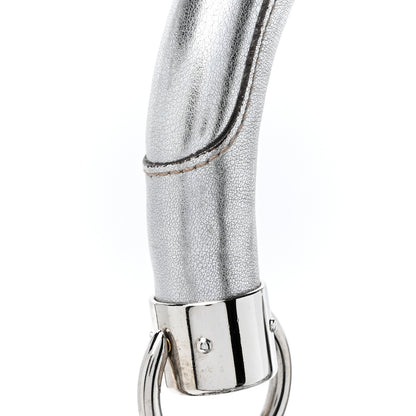 Gucci Metallic Calfskin Medium Indy Top Handle Hobo Silver 12 of 14