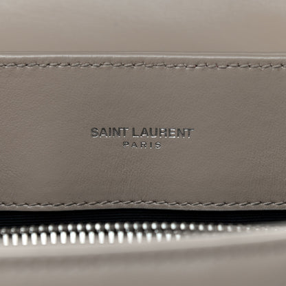 Saint Laurent Calfskin Y Quilted Monogram Medium Loulou Satchel Dark Beige 6 of 9