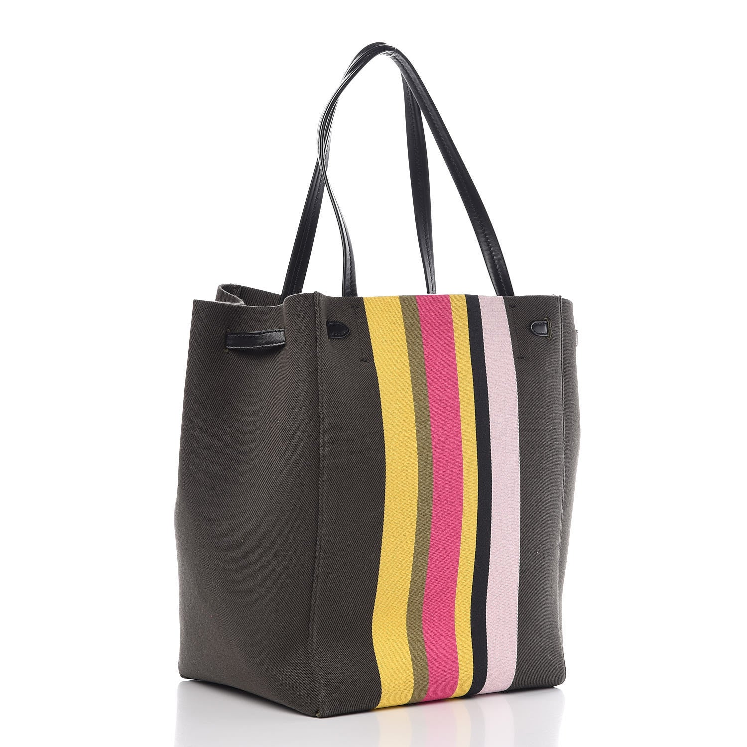 Celine Textile Striped Medium Belt Cabas Phantom Multicolor 3 of 12