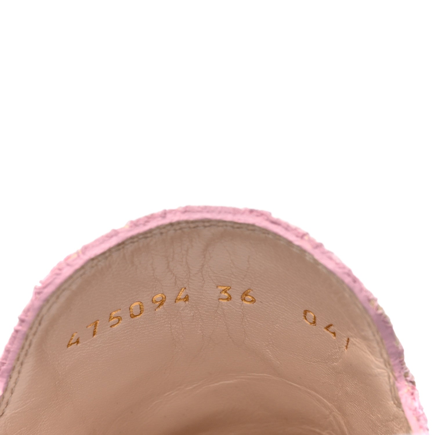 Gucci Lace Malaga Kid Womens Princetown Slippers 36 Sugar Pink Skin Rose 8 of 9