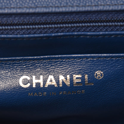 Chanel Caviar Quilted Mini Rectangular Flap Dark Blue 6 of 10