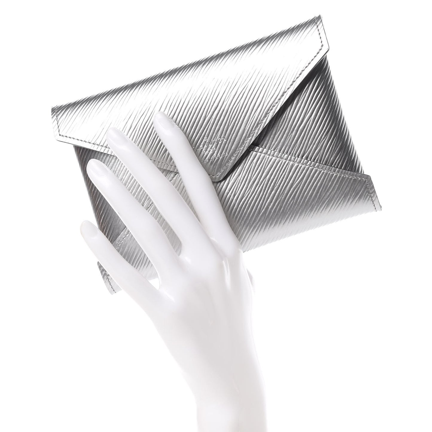 Metallic Epi Medium Kirigami Pochette Insert Silver