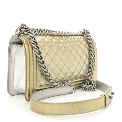 Chanel Metallic Patent Calfskin Quilted Medium Boy Flap Gold 3 of 14
