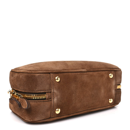 Miu Miu Suede Padded Regular Arcadie Top Handle Bag Cacao 4 of 9