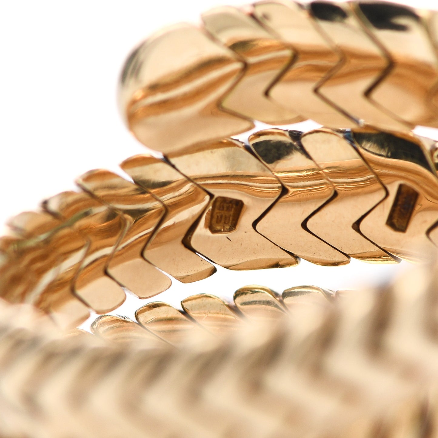 18K Yellow Gold Spiga Ring 58 8.5