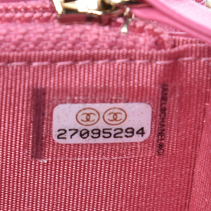 Chanel Caviar Quilted Medium Filigree Zip Around Wallet Pink Blue Green 9 of 10