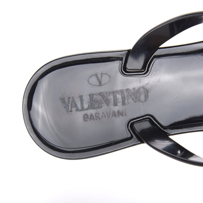 Valentino Garavani PVC Jelly Rockstud Bow Thong Sandals 38 Black 7 of 9