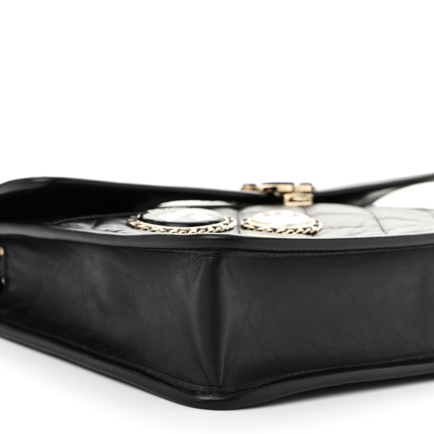 Chanel Aged Calfskin Charms Flap Bag Black 9 of 11