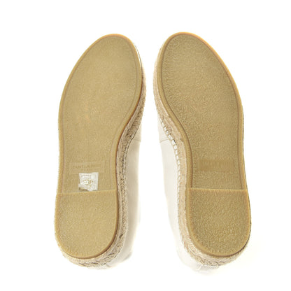 Saint Laurent Canvas Elba Logo Embroidered Espadrilles 39.5 Panna 5 of 8