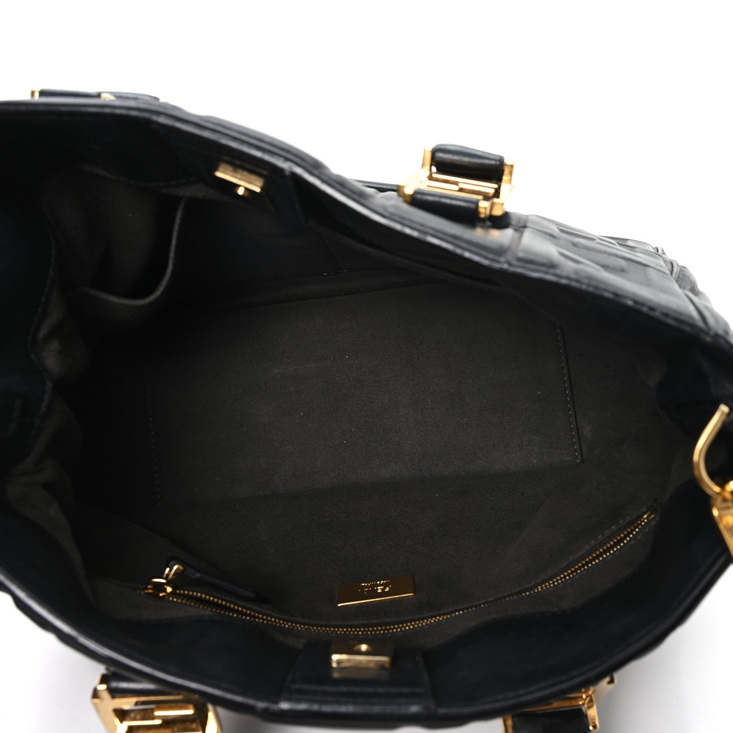 Fendi Nappa FF 1974 Embossed Small FF Tote Black 5 of 12