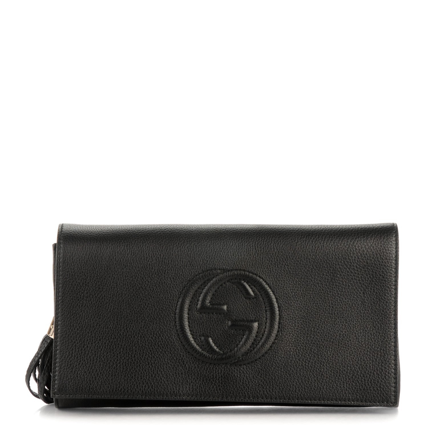 Gucci Pebbled Calfskin Medium Soho Clutch Black 1 of 7