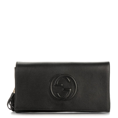Gucci Pebbled Calfskin Medium Soho Clutch Black 1 of 7