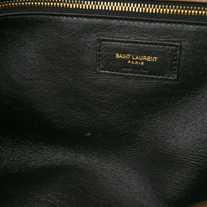Saint Laurent Lambskin Quilted Sade Puffer Envelope Clutch Dark Beige 9 of 10