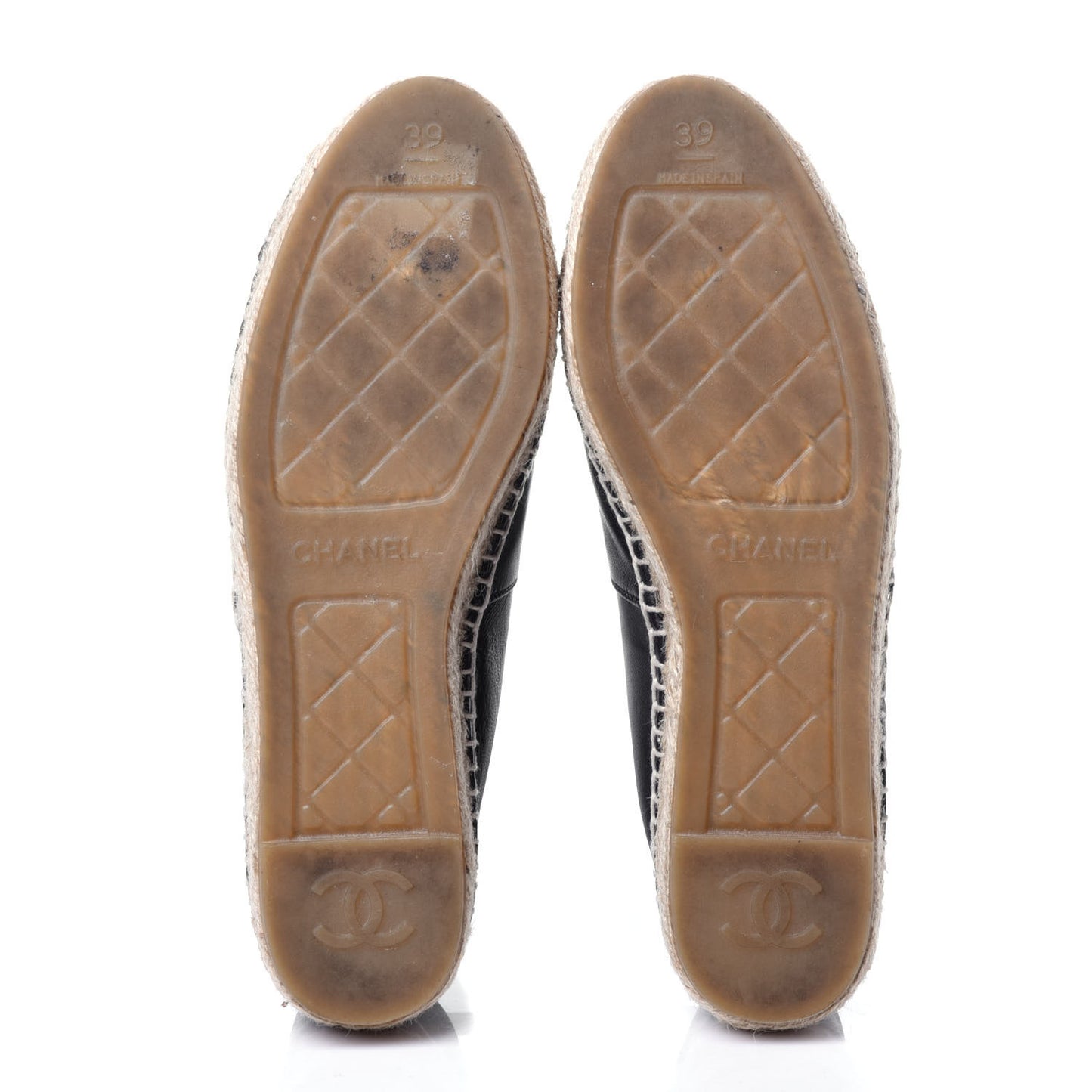 Lambskin CC Espadrilles 39 Navy Blue Dark Grey