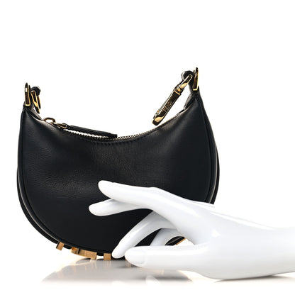 Fendi Vitello Grace Matte Nano Fendigraphy Hobo Charm Black 2 of 10