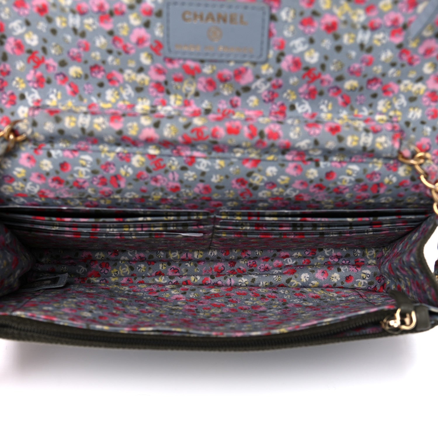 Chanel Canvas Quilted Coco Cuba Charms Wallet On Chain WOC Khaki 5 of 13