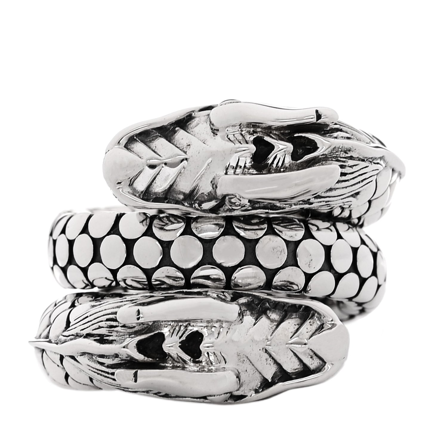 Sterling Silver Legends Naga Dragon Coil Ring 54 7