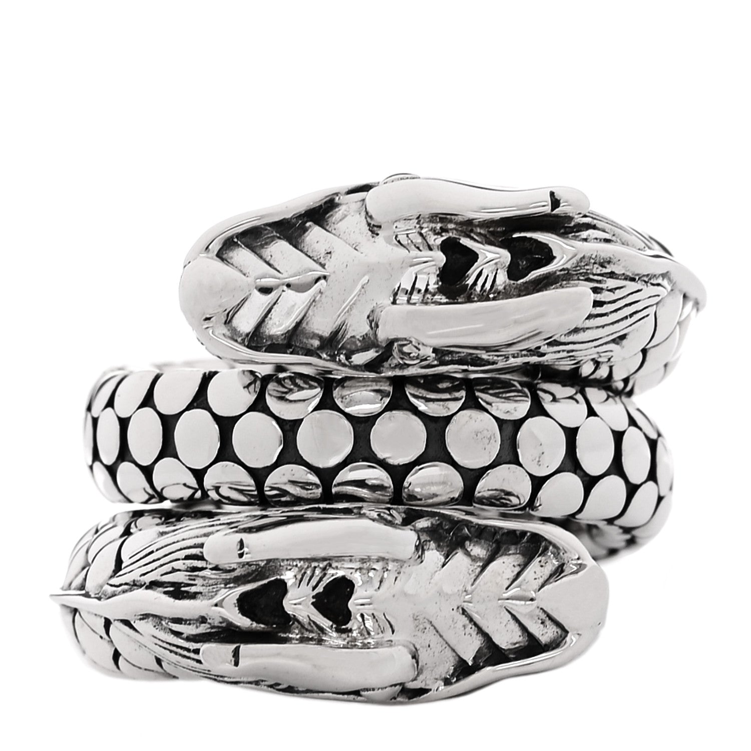 John Hardy Sterling Silver Legends Naga Dragon Coil Ring 54 7 1 of 6
