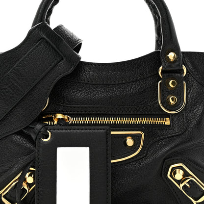 Balenciaga Chevre Gold Metallic Edge Hardware Mini City Black 8 of 10
