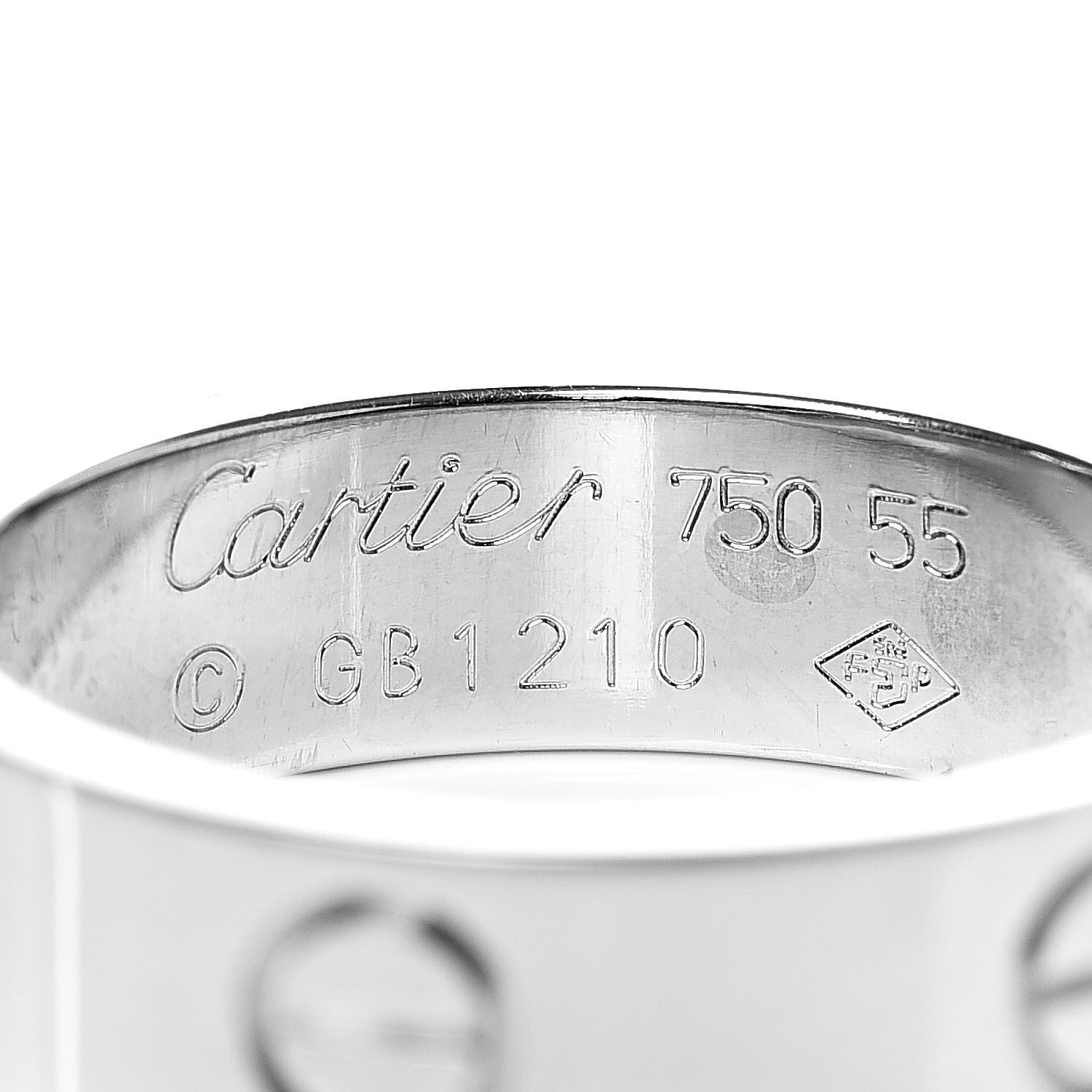 Cartier 18K White Gold 5.5mm LOVE Ring 55 7.25 4 of 4