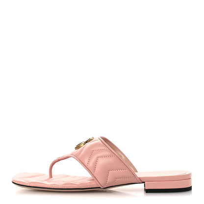 Gucci Nappa Charlotte Double G Marmont Thong Sandals 39.5 Perfect Pink 1 of 11