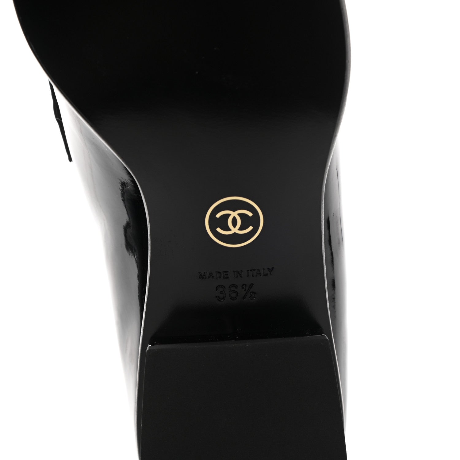 Chanel Patent Calfskin CC Chain Mocassin Loafers 36.5 Black 6 of 10