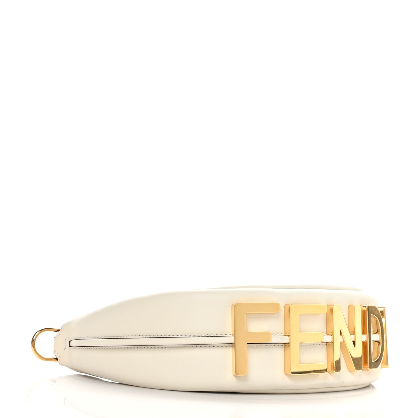 Vitello Grace Matte Small Fendigraphy Hobo Bag White Ice