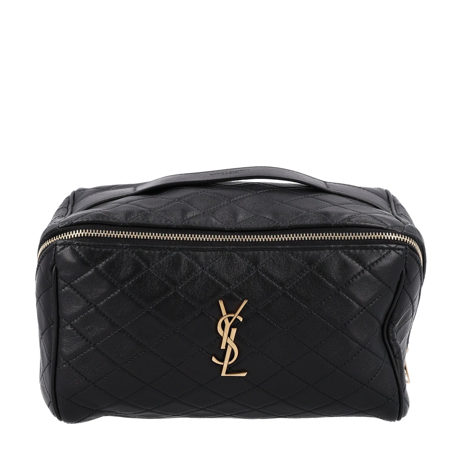 Lambskin Quilted Gaby Vanity Case Black