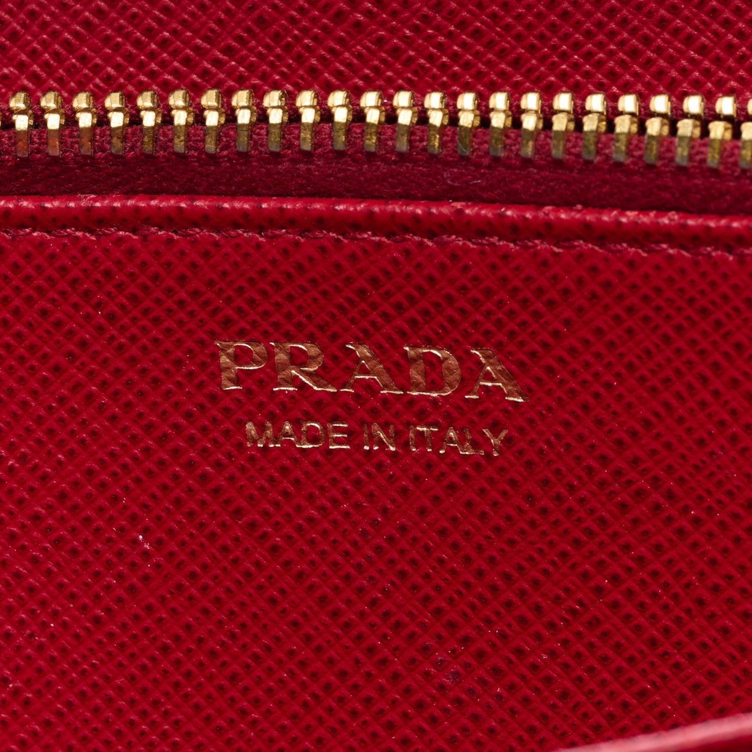 Prada Saffiano Quilted Zip Around Wallet Rosso 6 of 6