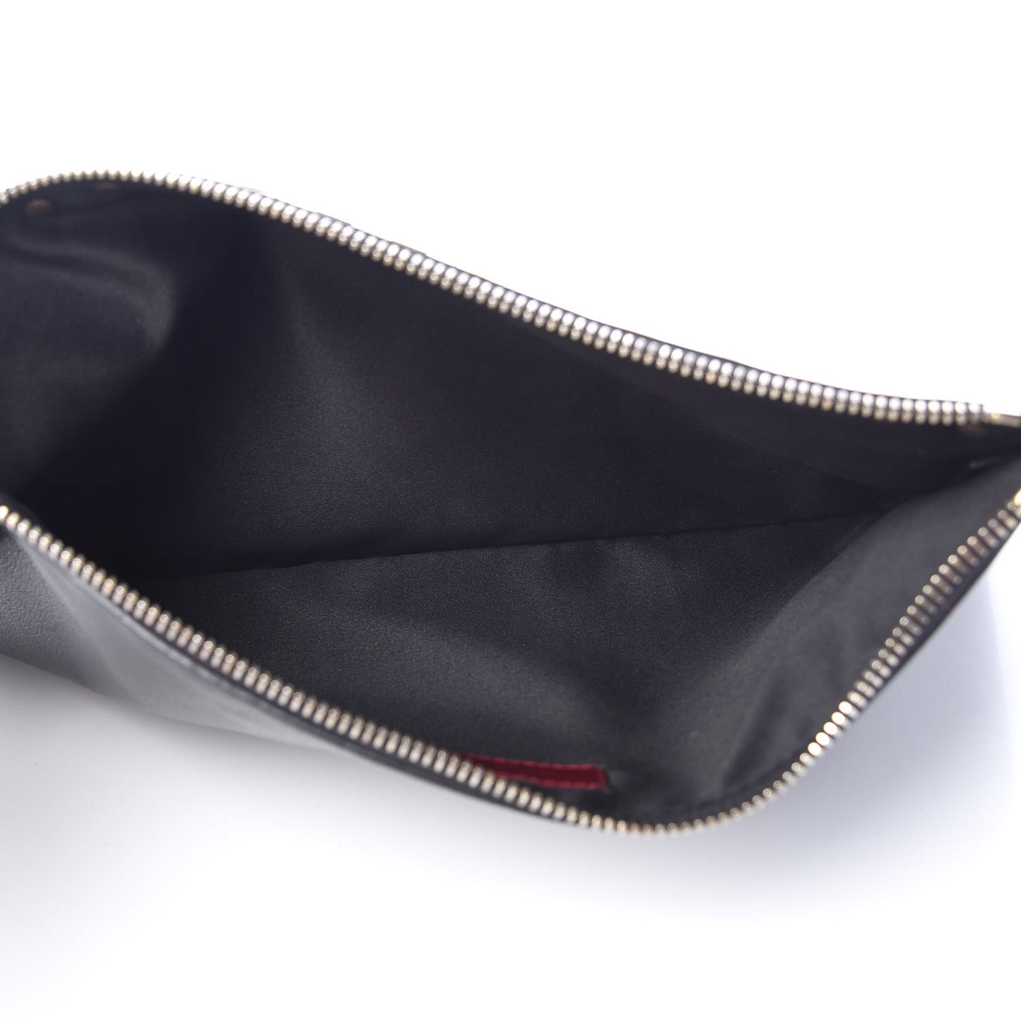 Vitello Large Rockstud Zip Pouch Black