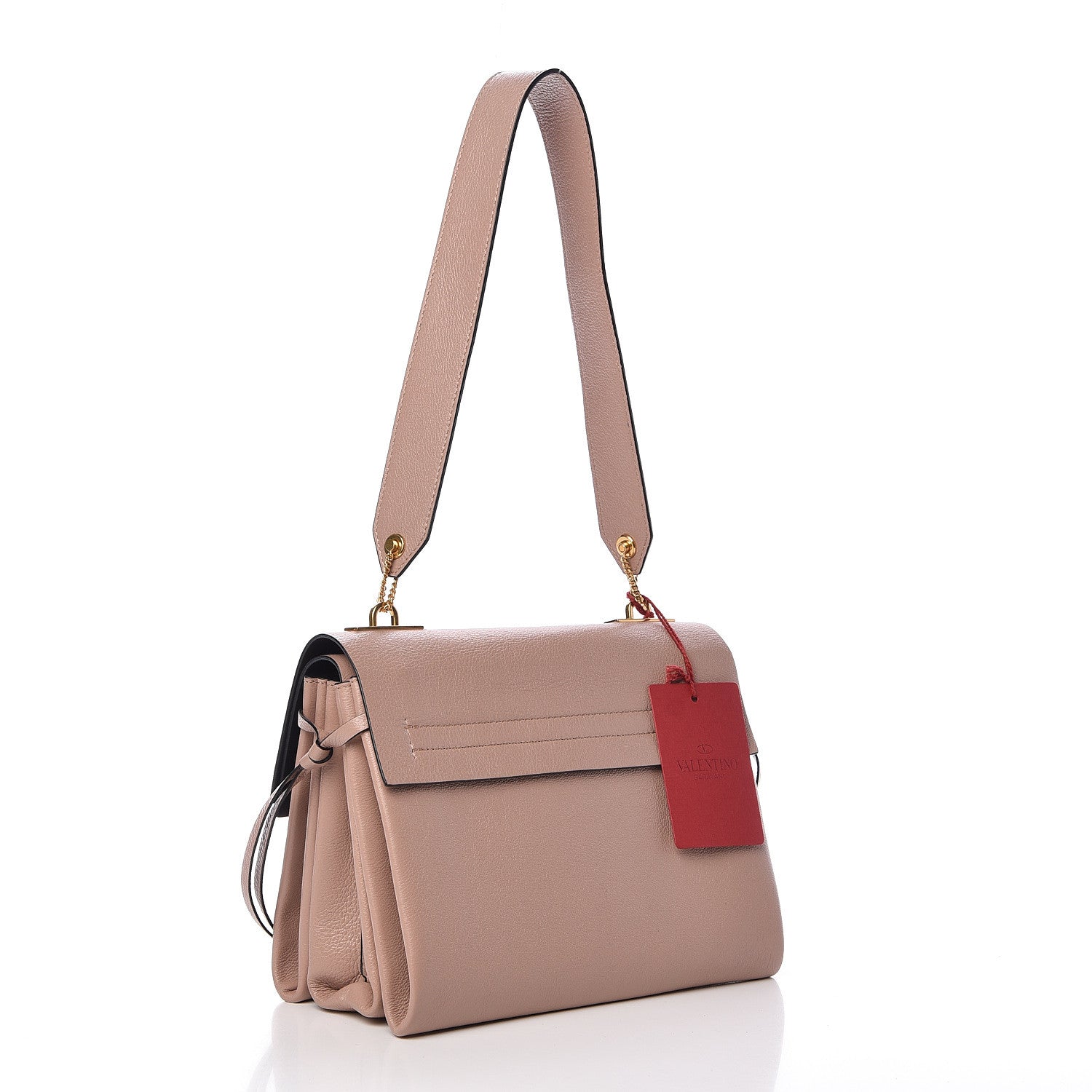 Valentino Garavani Smooth Calfskin Small VRing Shoulder Bag Rose Cannelle 3 of 14