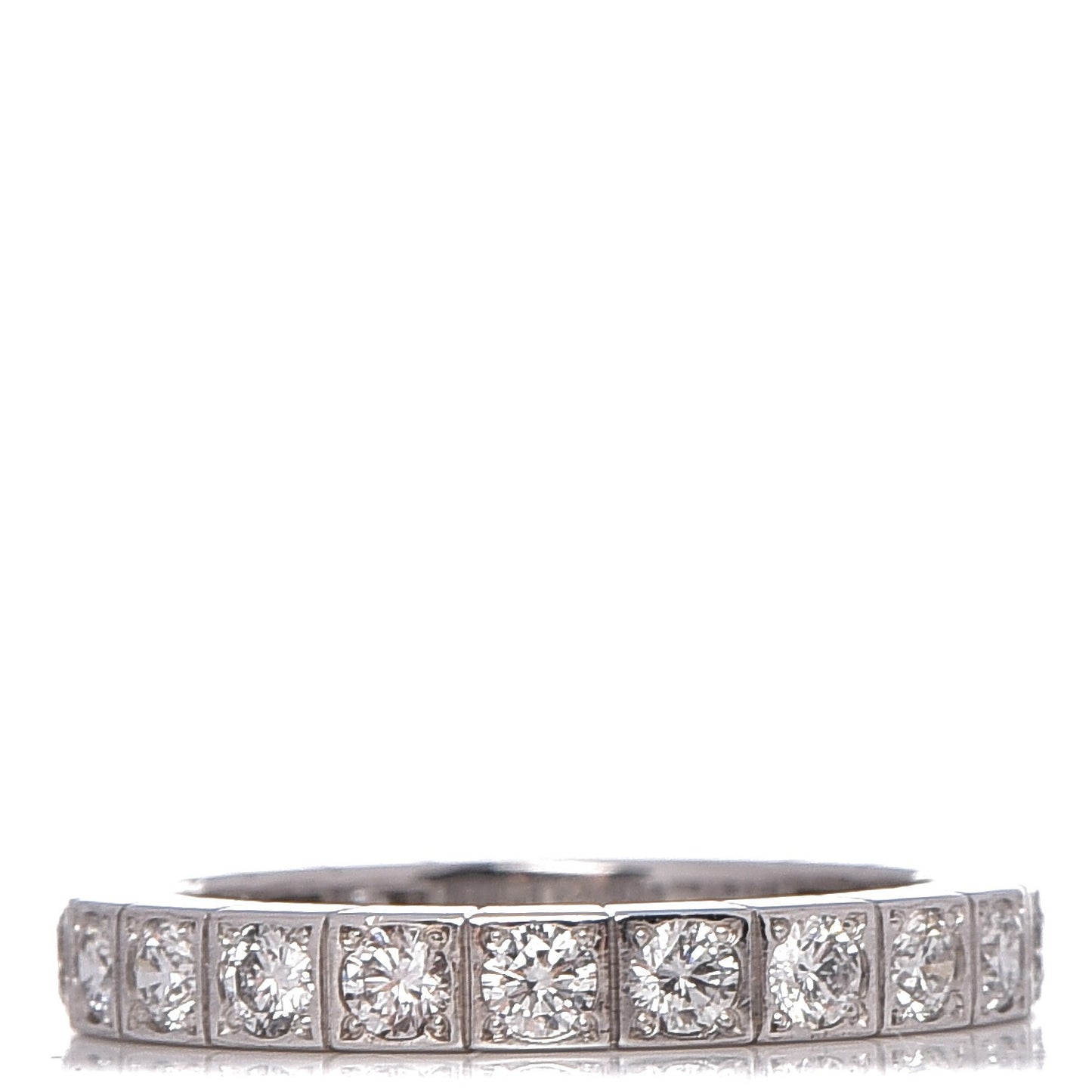 18K White Gold Diamond 3mm Lanieres Ring 52 6.25