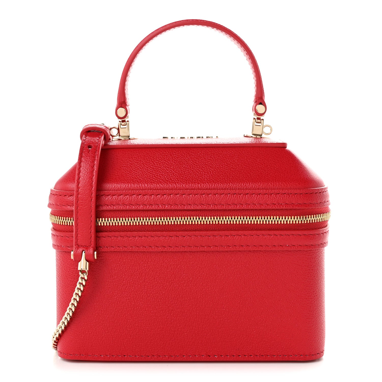 Bulgari Calfskin Serpenti Top Handle Vanity Red 1 of 12