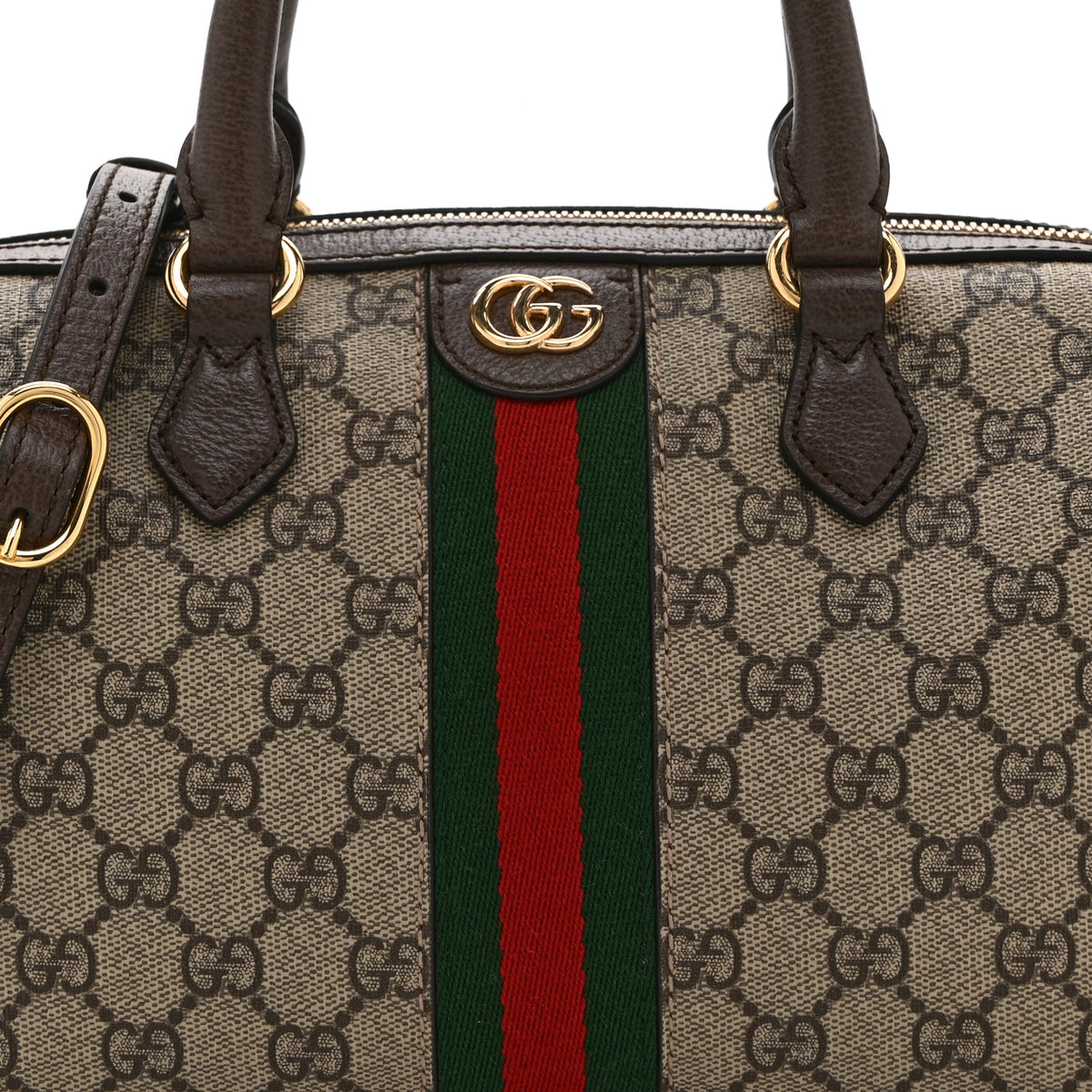 Gucci GG Supreme Monogram Web Small Ophidia Top Handle Bag Beige Ebony 9 of 11