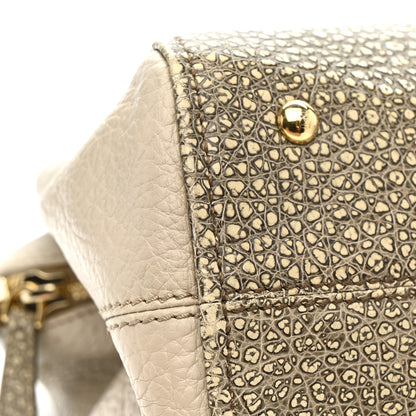 Fendi Pebbled Calfskin Small Chameleon Tote Beige Grey 14 of 16