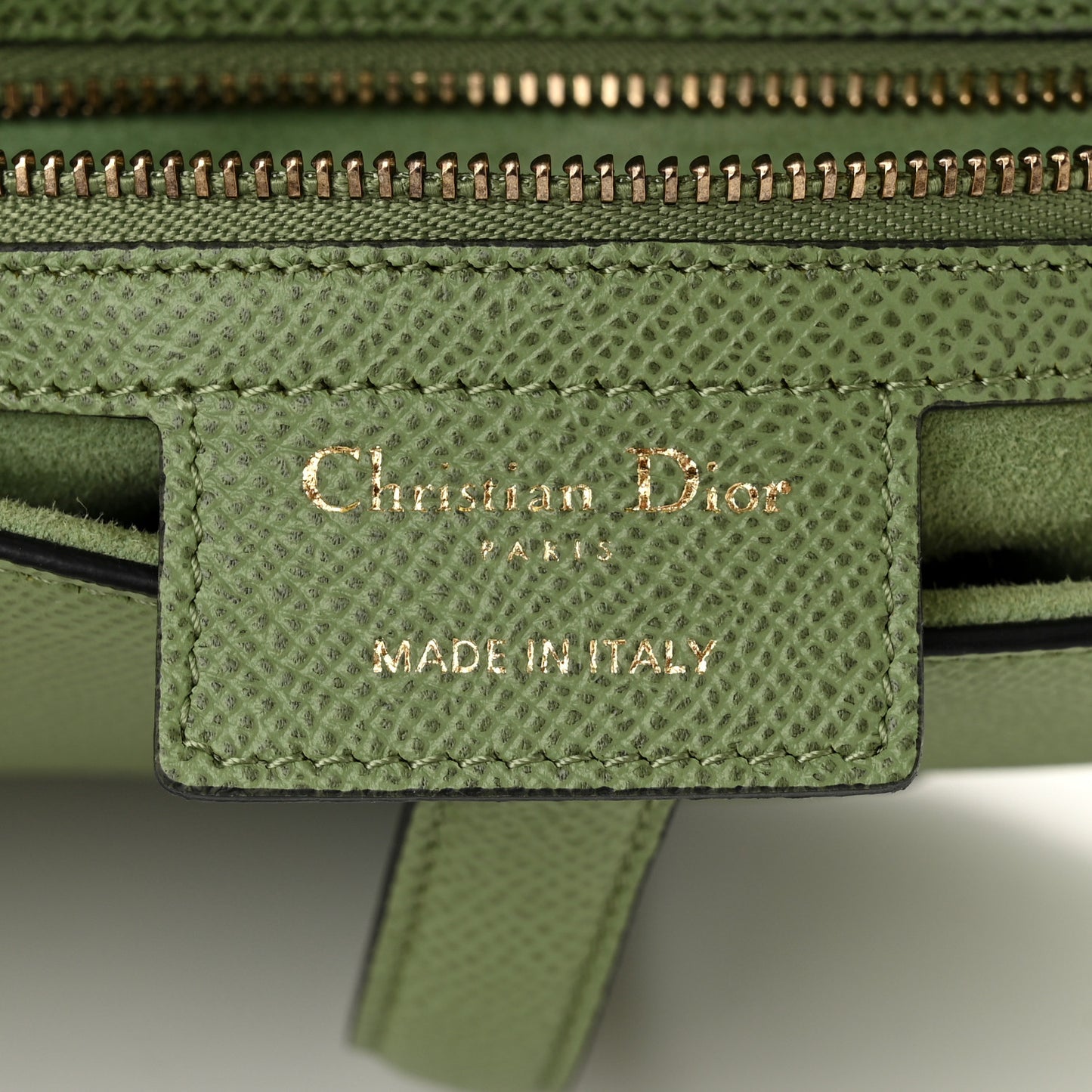 Grained Calfskin Saddle Bag Green