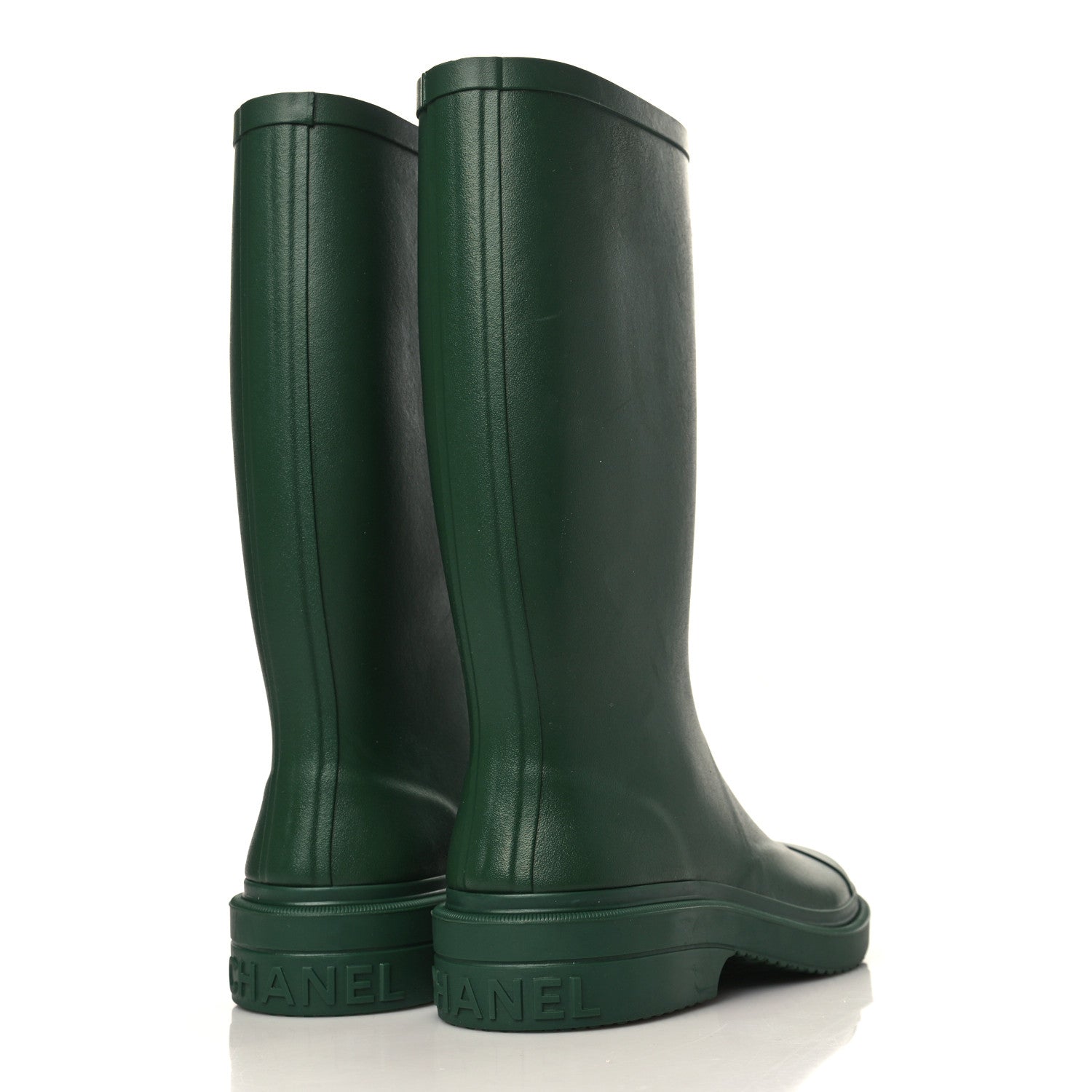 Chanel Caoutchouk CC High Boots 37 Dark Green 4 of 8