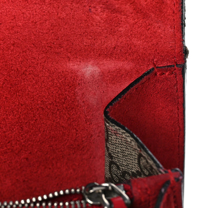 Gucci GG Supreme Monogram Suede Cudu Medium Dionysus Shoulder Bag Beige Ebony Vulcanic Red 17 of 18