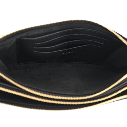 Louis Vuitton Empreinte Double Zip Pochette Black 5 of 10