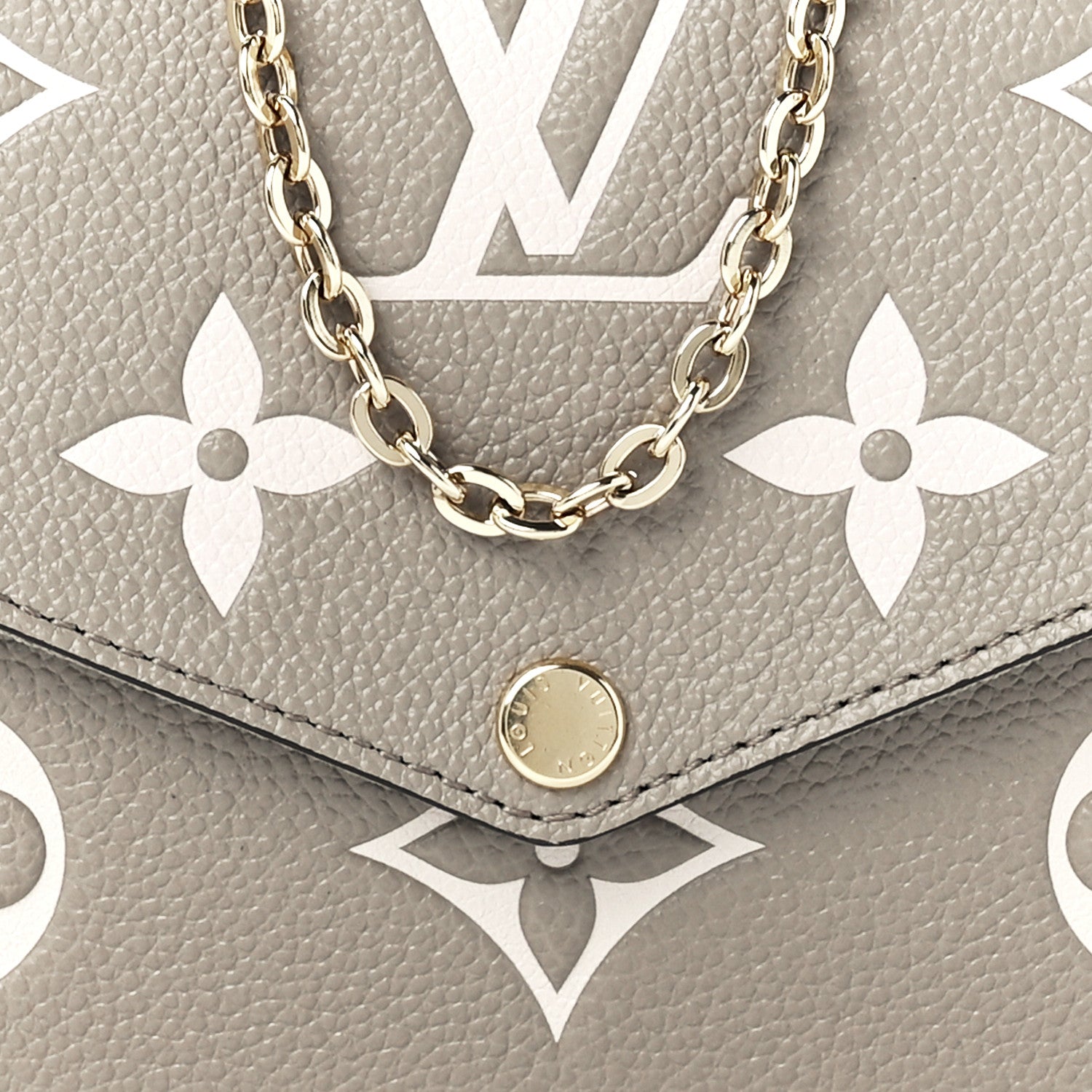 Louis Vuitton Empreinte Monogram Giant Felicie Pochette Tourterelle Creme 10 of 14