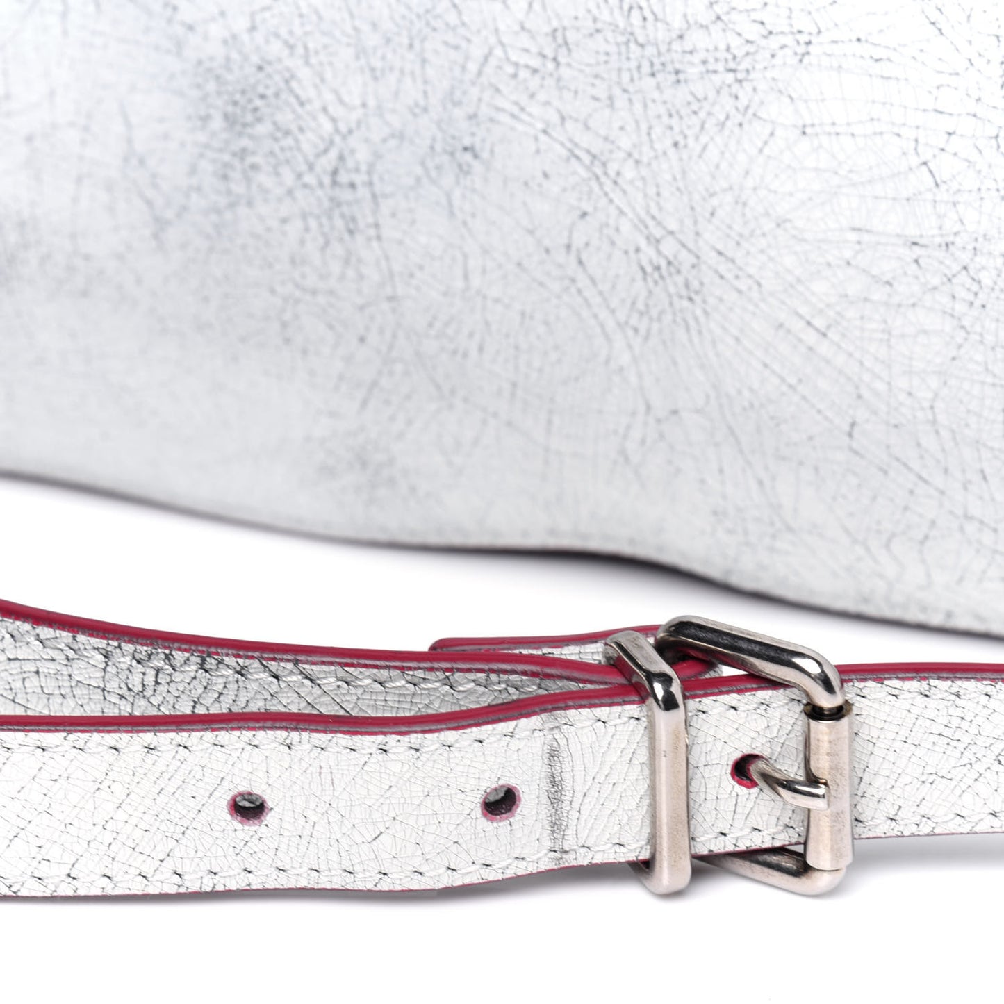 Crackle Calfskin PS1 Medium Satchel White