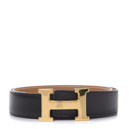 Hermes Box Chamonix 32mm H Belt 70 Black Gold 1 of 7