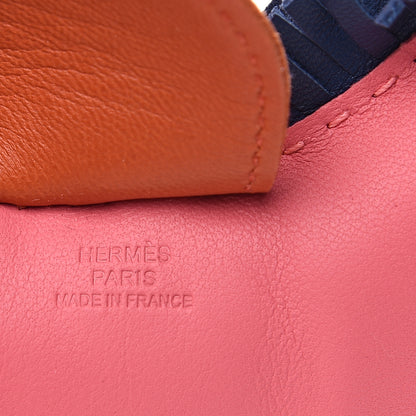Hermes Milo Lambskin Grigri Rodeo Horse Bag Charm GM Rose Azalee Cornaline Bleu De Malte 3 of 4