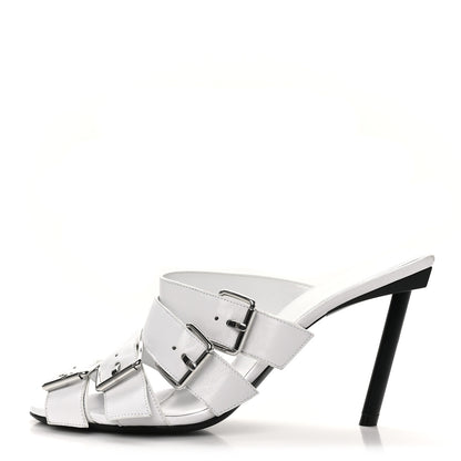 Balenciaga Shiny Sheepskin Bluckle K 80mm Sandals 38 White 1 of 10